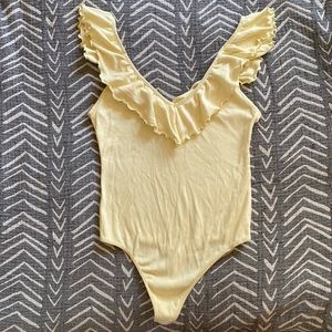 Aritzia Wilfred yellow body suit